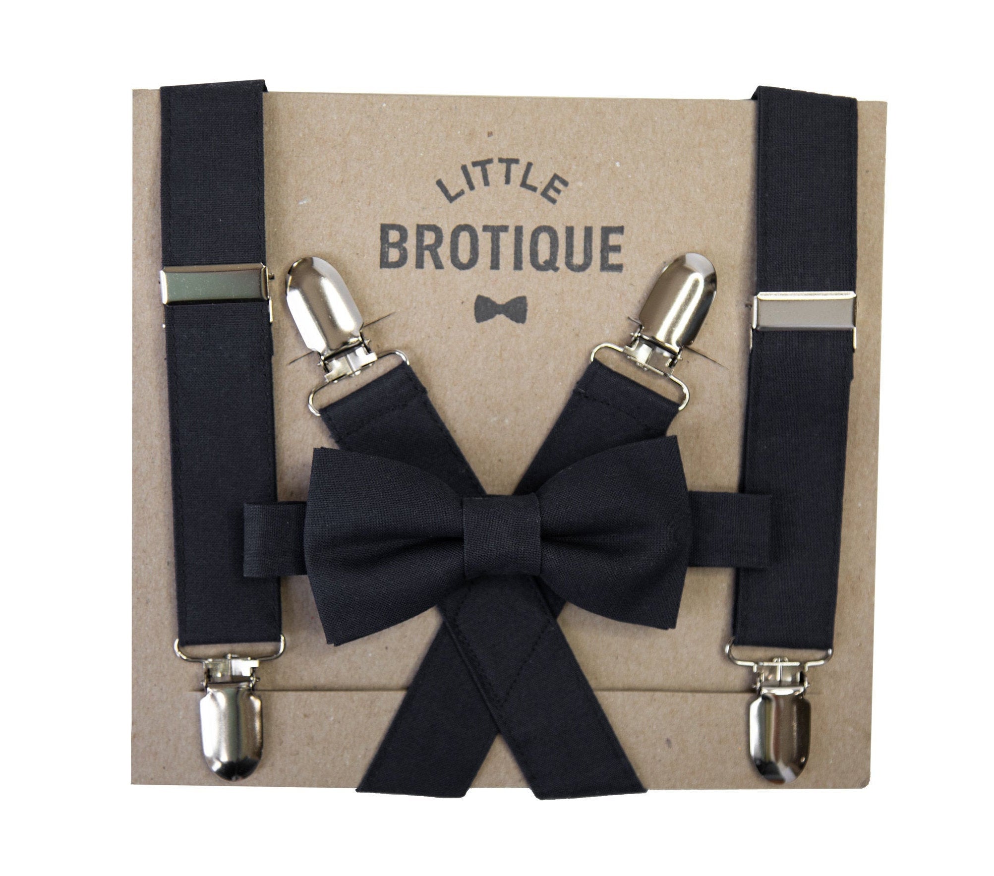 Black and Cream Suspenders / Bretels